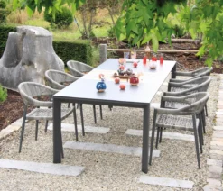 Acamp Gartenmöbel-Set Ausziehtisch Woody und Stapelsessel Brooklyn, 7-teilig