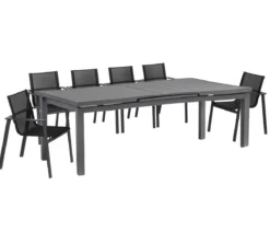 Acamp Gartenmöbel-Set Ausziehtisch Chicago und Stapelstuhl Hollywood, 7-teilig