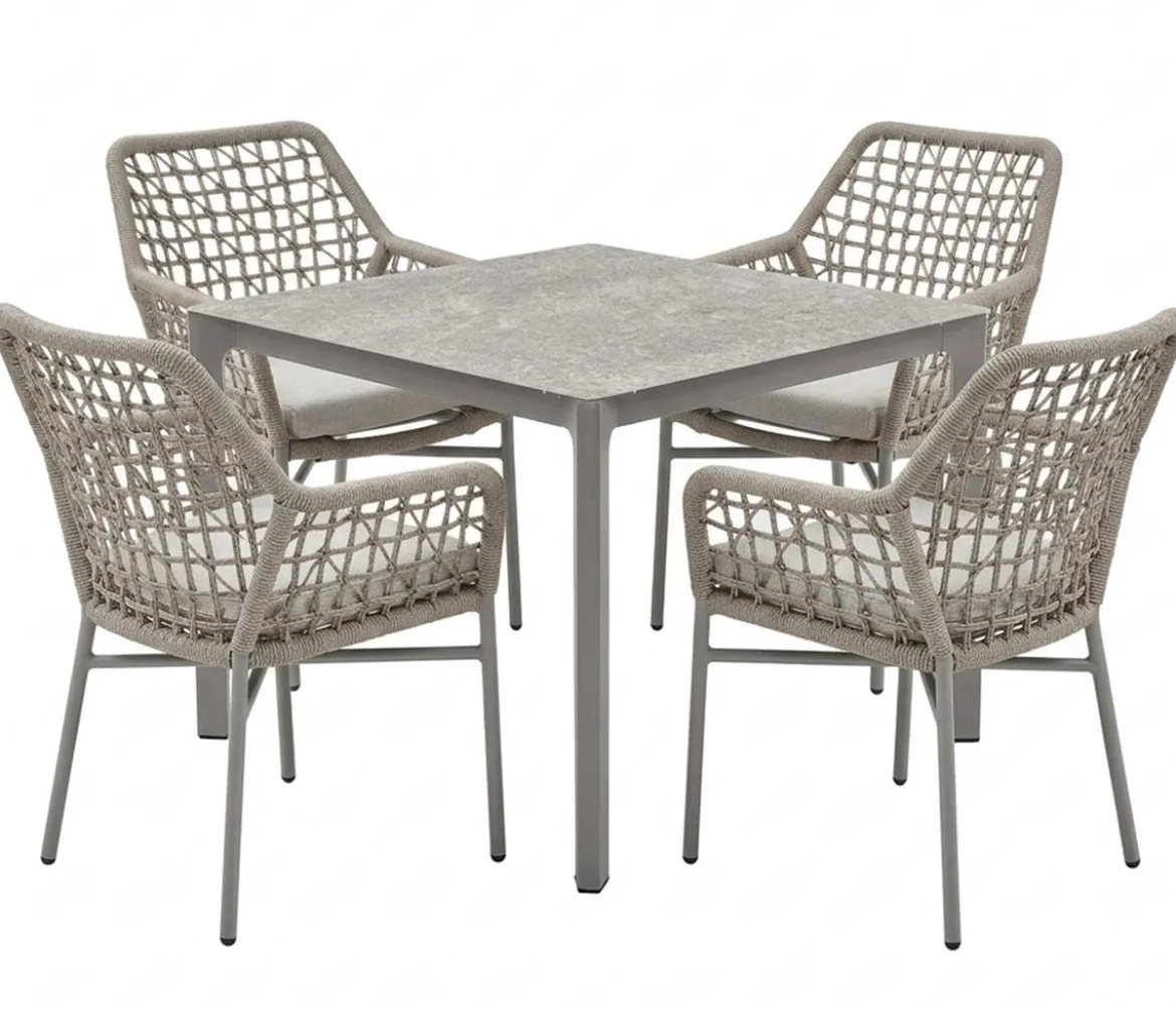 Acamp Gartenmöbel-Set Rom, quadratisch, 5-teilig