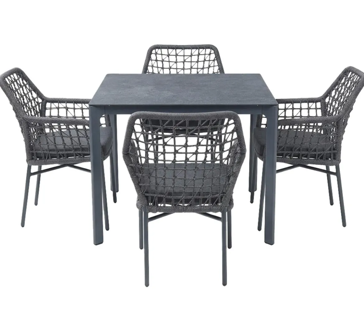 Acamp Gartenmöbel-Set Rom, quadratisch, 5-teilig