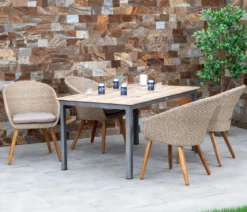 Acamp Gartenmöbel-Set Tisch Acaplan und Sessel Atacama, 5-teilig