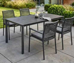 Acamp Gartenmöbel-Set Tisch Rom und Stapelstuhl New Jersey, 5-teilig