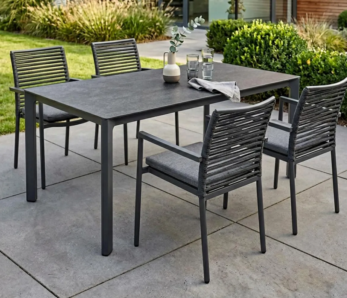 Acamp Gartenmöbel-Set Tisch Rom und Stapelstuhl New Jersey, 5-teilig
