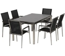 Acamp Gartenmöbel-Set Tisch Skye und Stapelstuhl Auris, 7-teilig