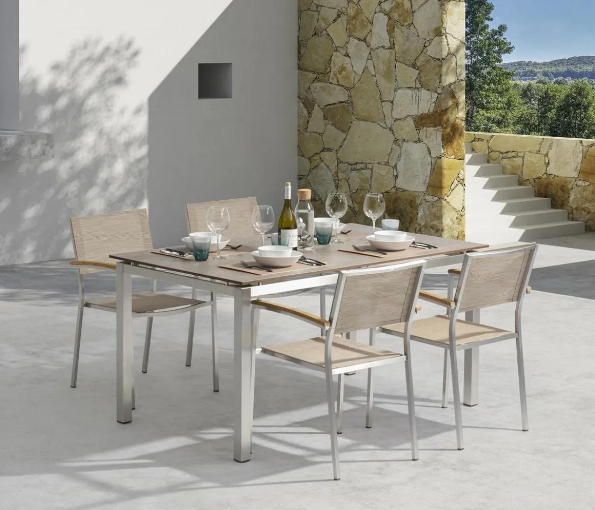 Acamp Gartenmöbel-Set Tisch Skye und Stapelstuhl Skye, 5-teilig