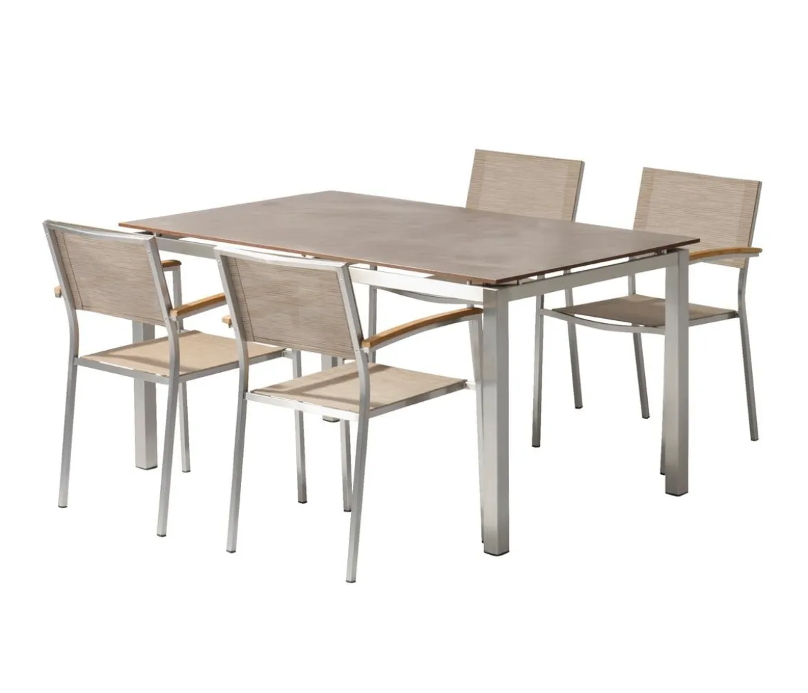Acamp Gartenmöbel-Set Tisch Skye und Stapelstuhl Skye, 5-teilig