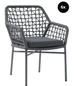 Acamp Stapelsessel Rom 6er Set, ca. B57/H82,5/T64 cm