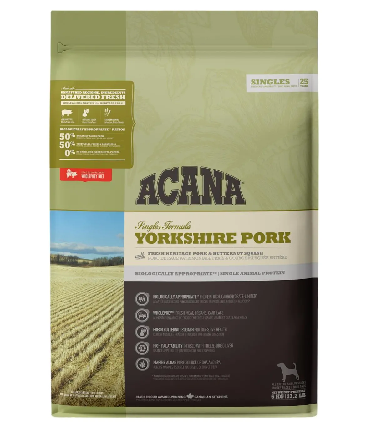 ACANA Trockenfutter für Hunde Singles Dog Yorkshire Pork