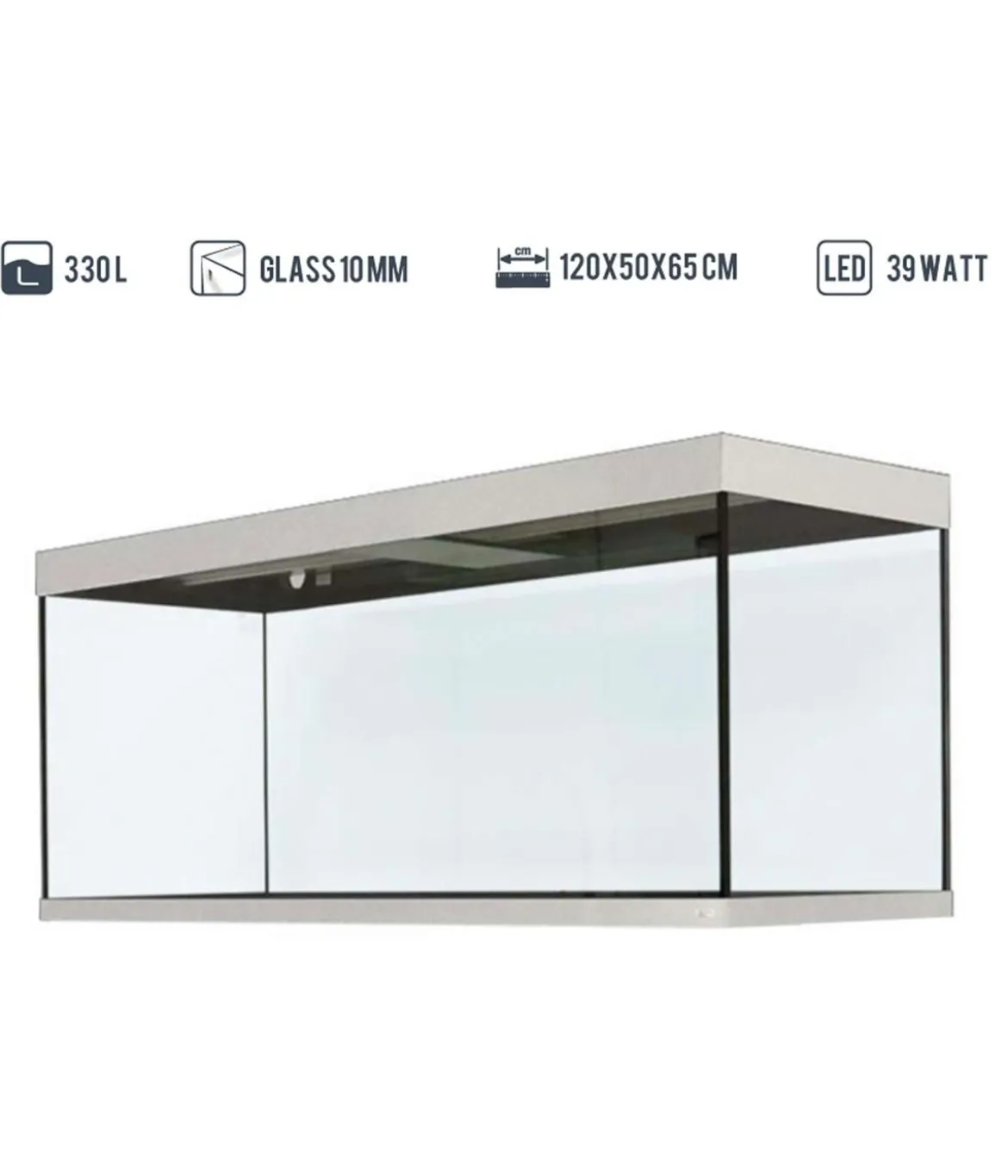 amtra Aquarium ALUX 330 LED, ca. B120/H65/T50 cm, 330 l