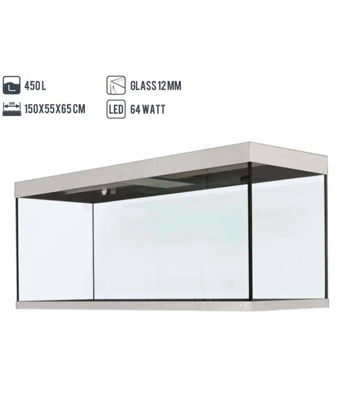 amtra Aquarium ALUX 450 LED, ca. B150/H65/T55 cm, 450 l
