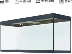 amtra Aquarium ALUX 220 LED, ca. B90/H65/T45 cm, 220 l
