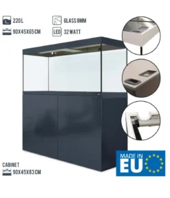 amtra Aquarium Kombination ALUX 220 LED, ca. B90/H148/T45 cm, 220 l