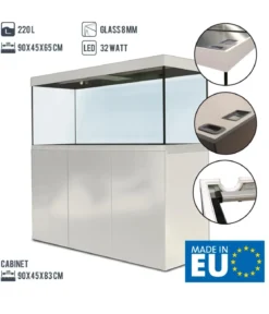 amtra Aquarium Kombination ALUX 220 LED, ca. B90/H148/T45 cm, 220 l