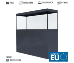 amtra Aquarium Kombination ALUX 450 LED, ca. B150/H148/T55 cm, 450 l