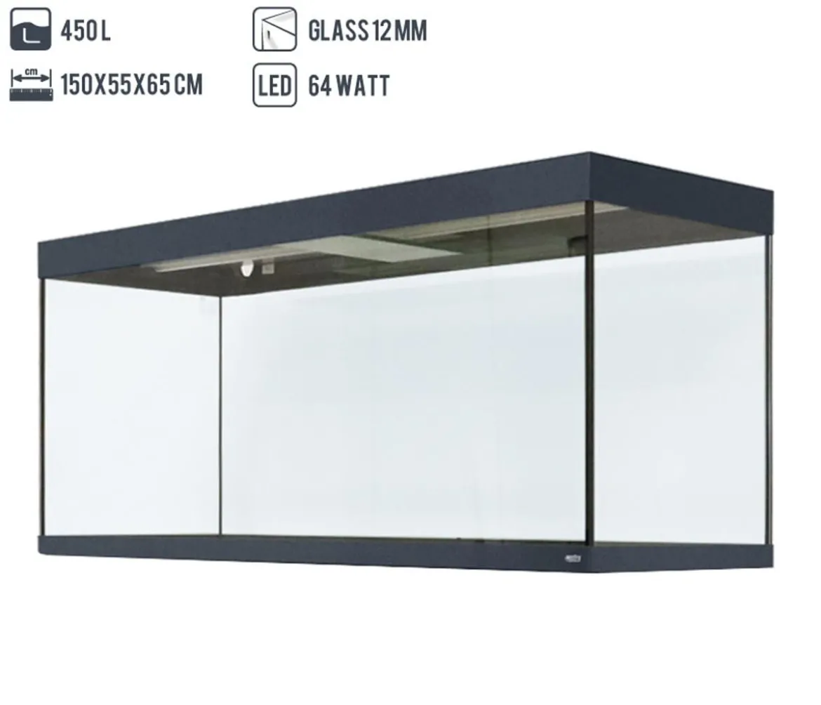 amtra Aquarium Kombination ALUX 450 LED, ca. B150/H148/T55 cm, 450 l