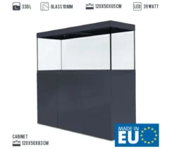 amtra Aquarium Kombination ALUX 330 LED, ca. B120/H148/T50 cm, 330 l
