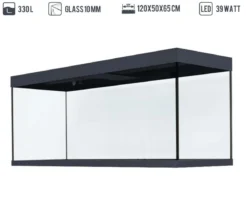 amtra Aquarium Kombination ALUX 330 LED, ca. B120/H148/T50 cm, 330 l