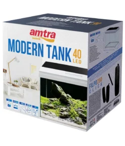 amtra Aquarium-Set Modern Tank 40 LED, 28 l, weiß, ca. B42,5/H36,5/T23,5 cm