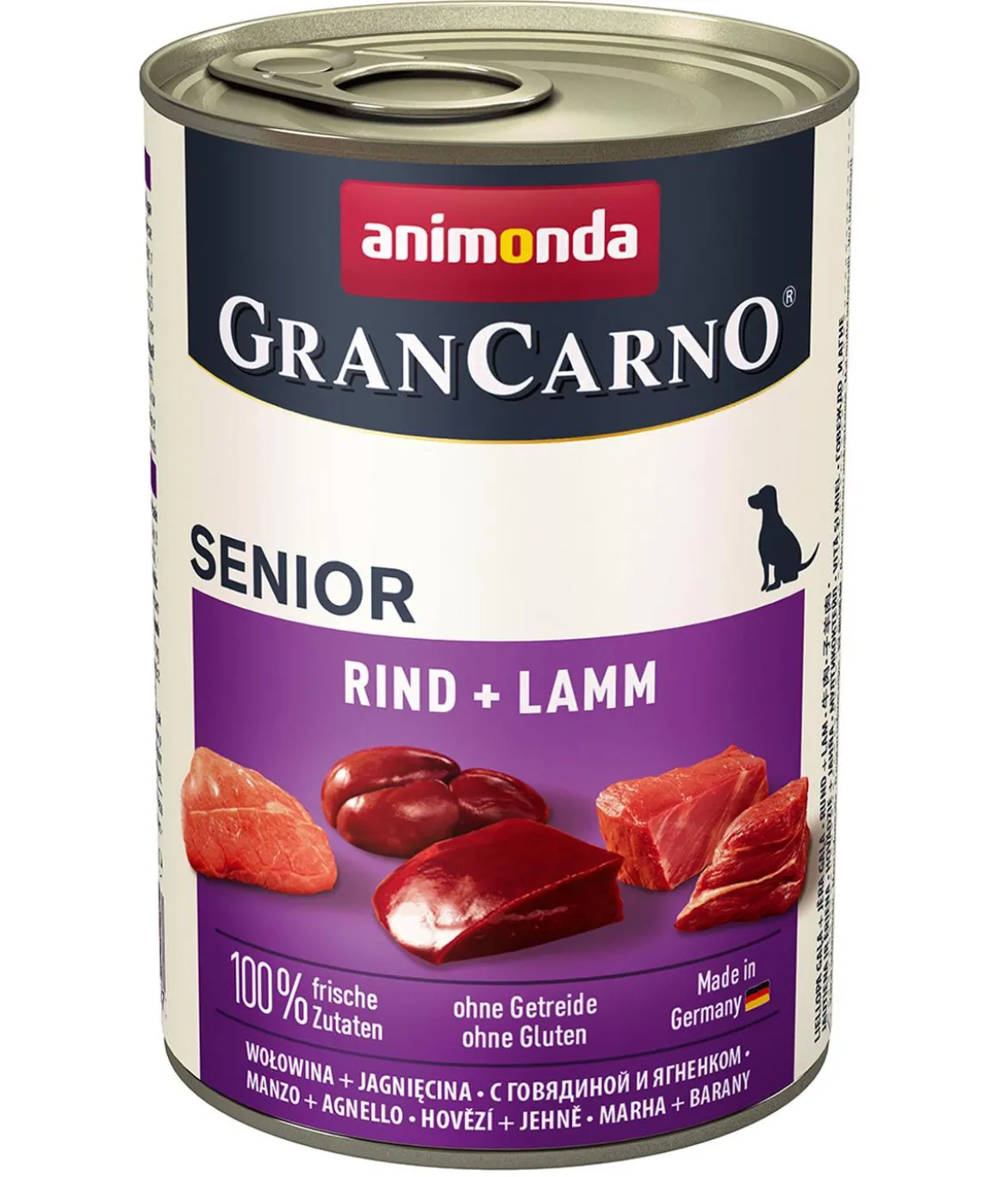 animonda GRANCARNO® Nassfutter für Hunde Senior, Rind & Lamm, 6 x 400 g