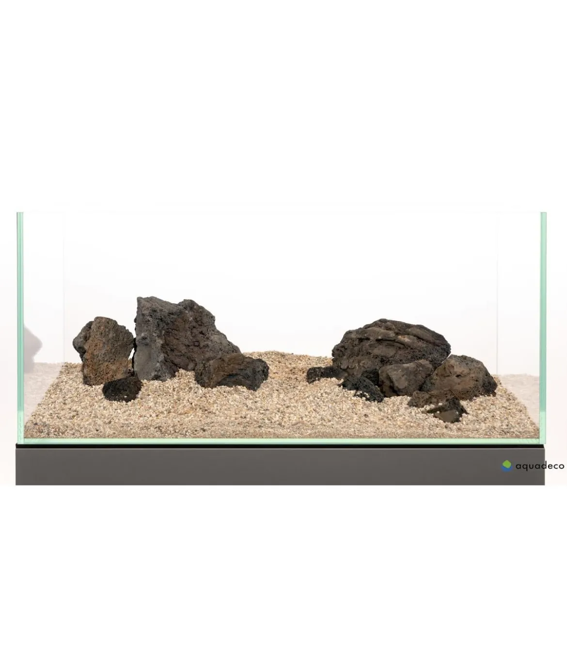 aquadeco Aquariumdeko Set Schwarze Premium Lava