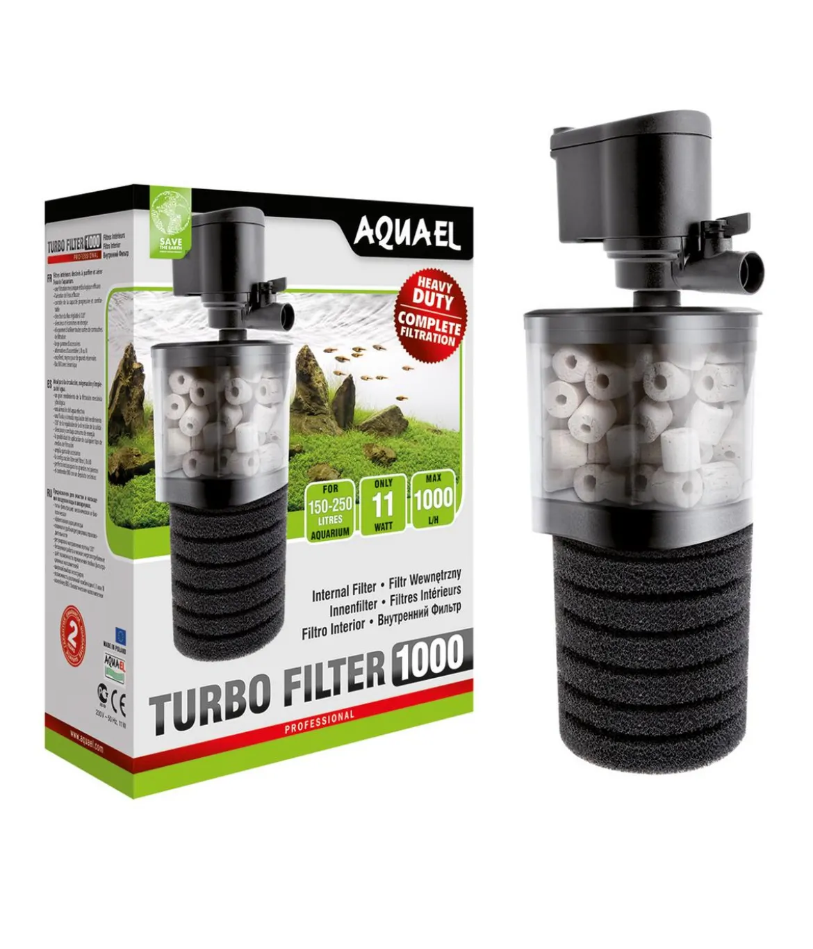 AQUAEL Aquarium Innenfilter Turbo Filter 1000