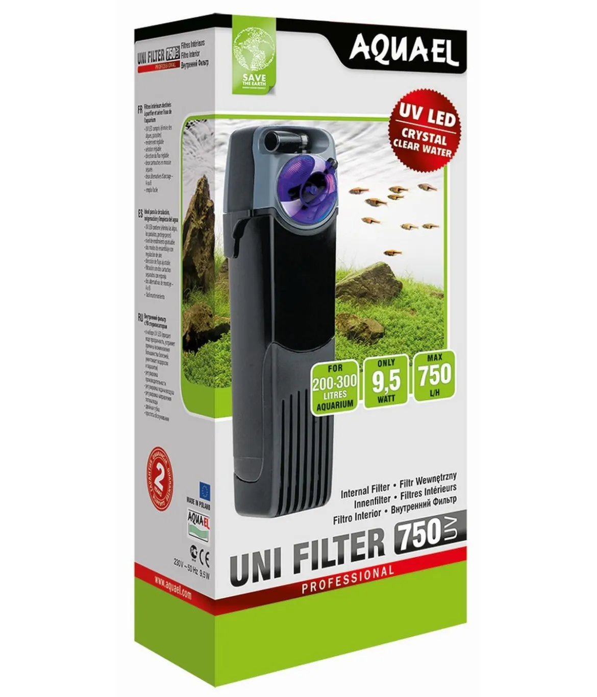 AQUAEL Aquarium Innenfilter Uni Filter UV 750 Power