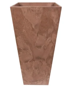 Artstone Kunststoff-Vase Ella, eckig, schwarz