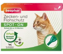 beaphar Zecken- & Flohschutz SPOT-ON für Katzen, 3x0,8 ml
