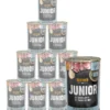 BELCANDO® Nassfutter für Hunde Junior, Geflügel & Ei, 12 x 400 g