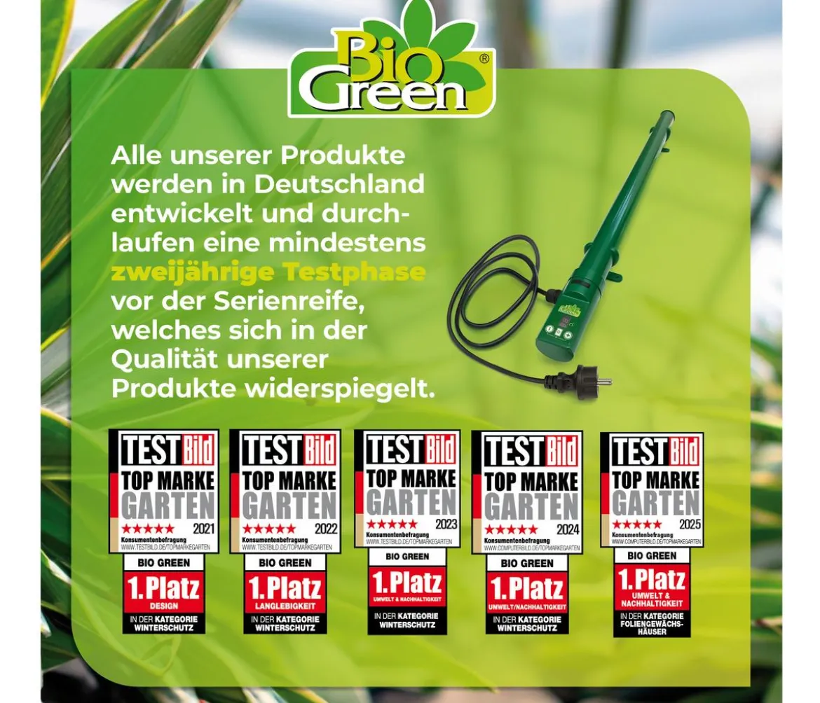 Bio Green Elektro-Gewächshausheizung 135 W mit integriertem Thermostat, ca. B100/H5/T5 cm
