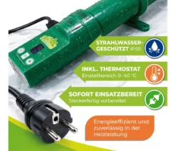Bio Green Elektro-Gewächshausheizung 135 W mit integriertem Thermostat, ca. B100/H5/T5 cm
