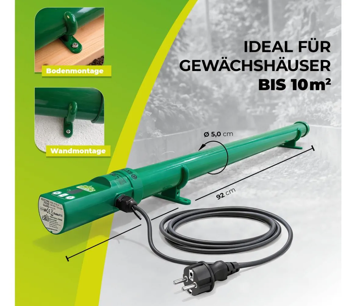Bio Green Elektro-Gewächshausheizung 135 W mit integriertem Thermostat, ca. B100/H5/T5 cm