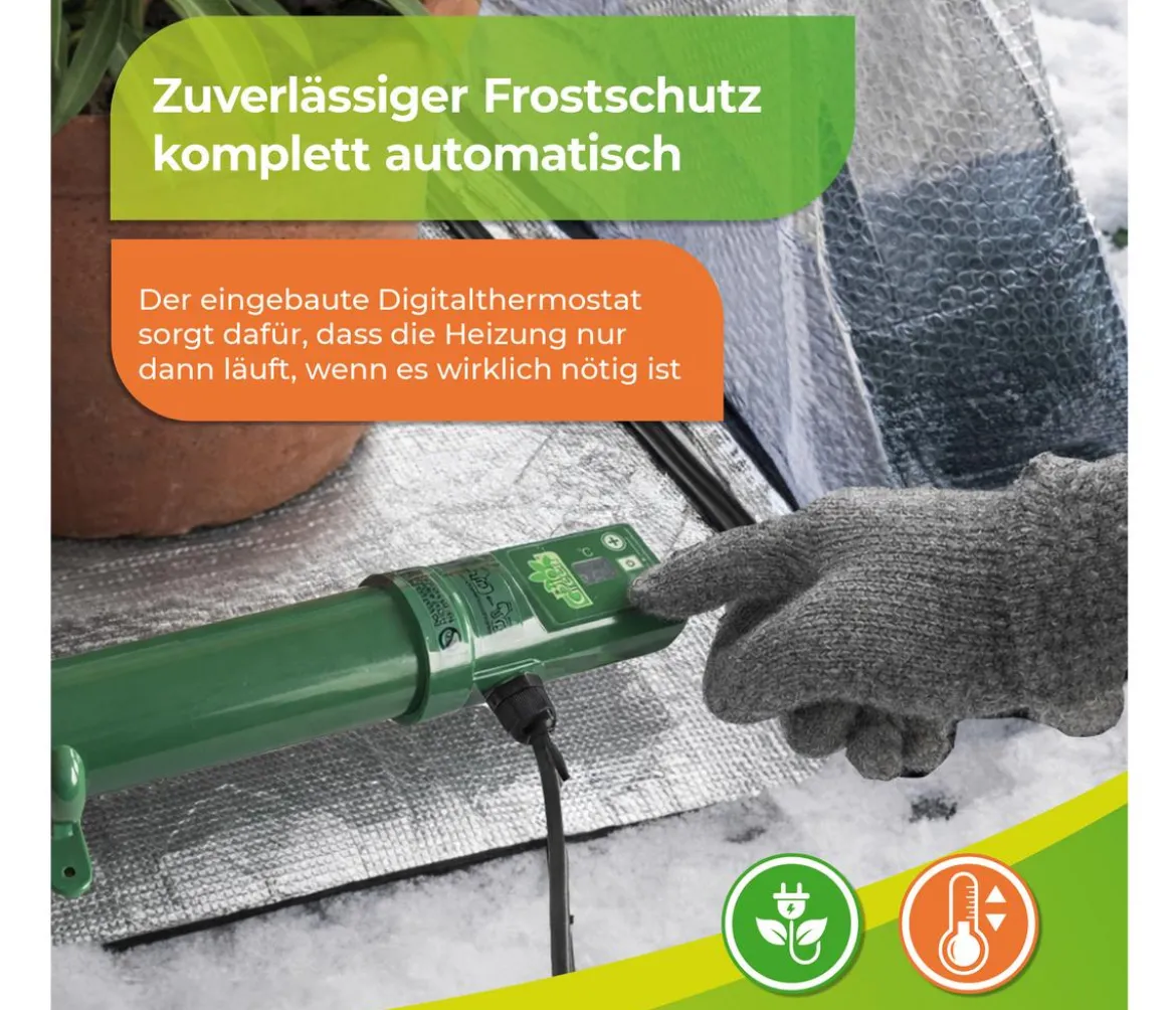 Bio Green Elektro-Gewächshausheizung 135 W mit integriertem Thermostat, ca. B100/H5/T5 cm