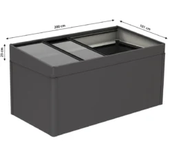 Biohort Frühbeetaufsatz 2x1, ca. B200,2/H28,5/T101,8 cm