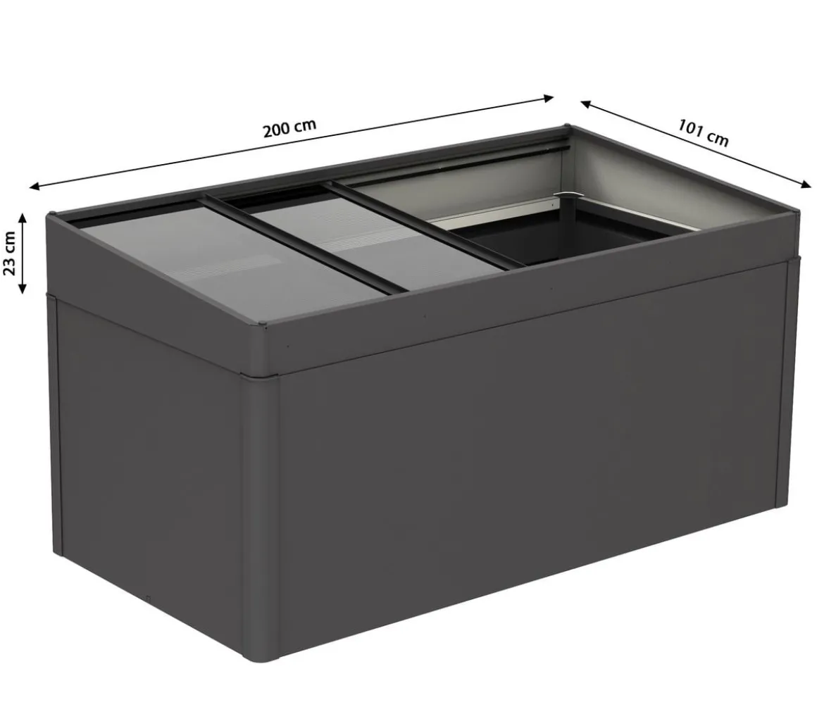 Biohort Frühbeetaufsatz 2x1, ca. B200,2/H28,5/T101,8 cm