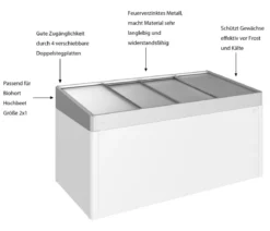 Biohort Frühbeetaufsatz 2x1, ca. B200,2/H28,5/T101,8 cm