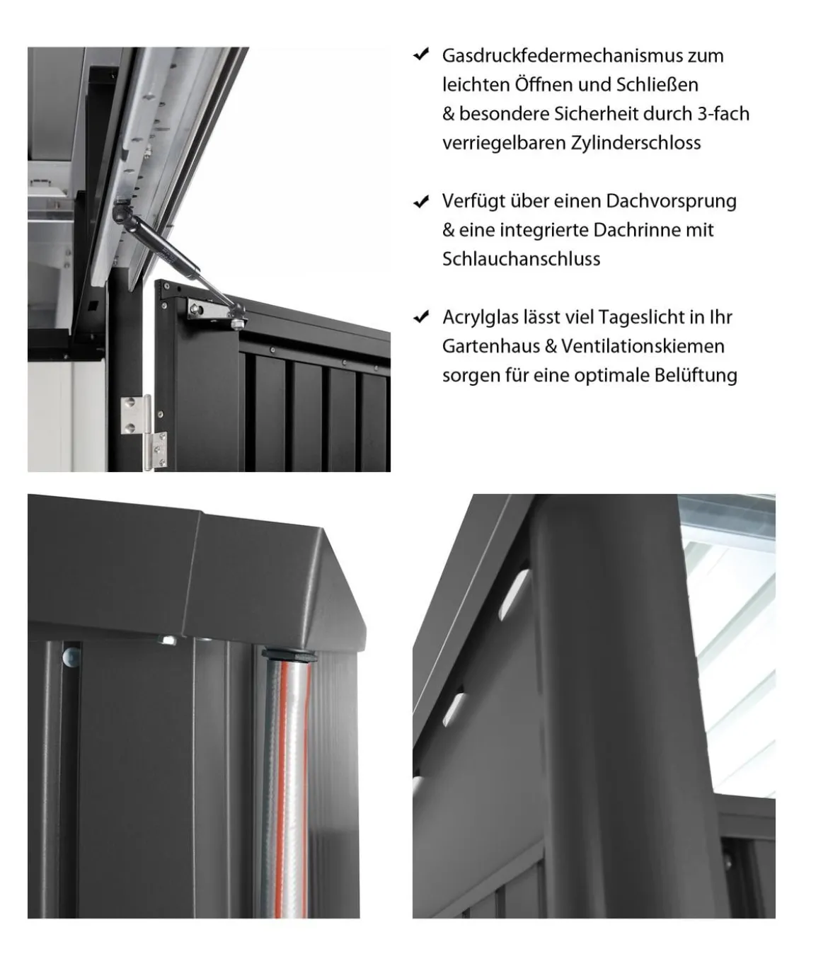 Biohort Gerätehaus AvantGarde® Gr. A6, ca. B260/H218/T260 cm