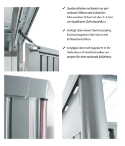Biohort Gerätehaus AvantGarde® Gr. A2, ca. B180/H218/T260 cm