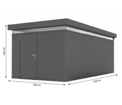 Biohort Gerätehaus CasaNova® 3 x 6, ca. B328/H250/T628 cm