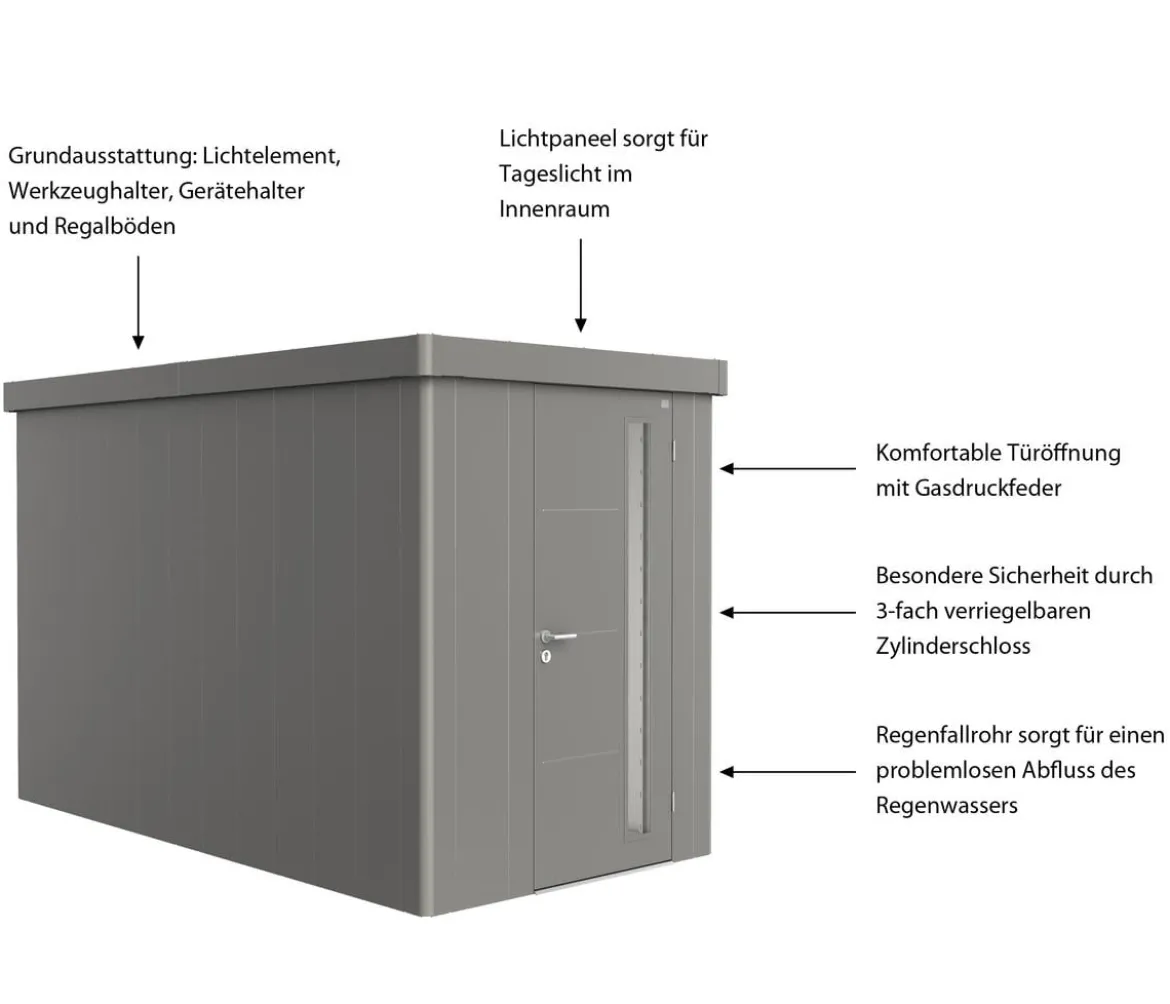Biohort Gerätehaus Neo 4A, ca. B180/H222/T348 cm