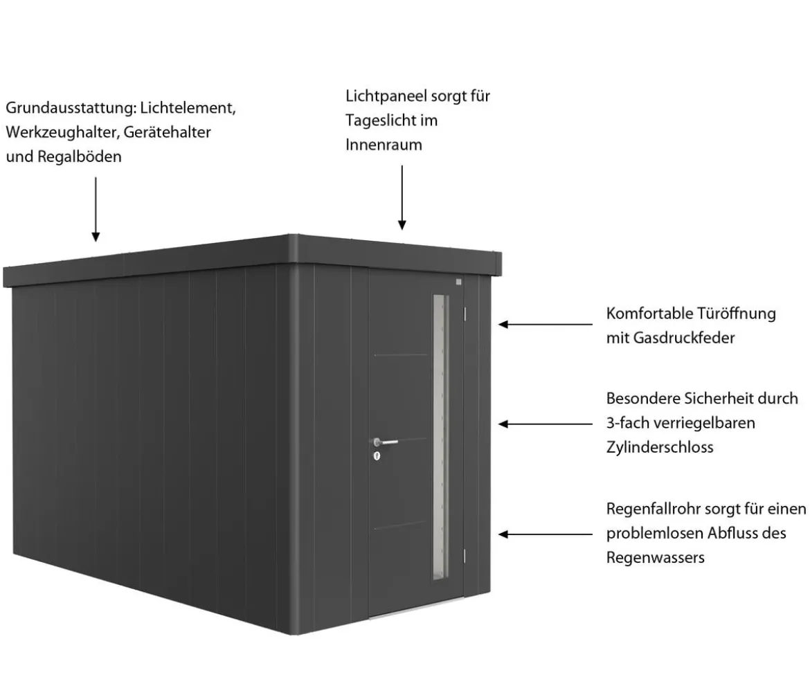 Biohort Gerätehaus Neo 4A, ca. B180/H222/T348 cm