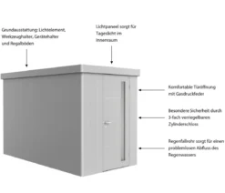 Biohort Gerätehaus Neo 4A, ca. B180/H222/T348 cm