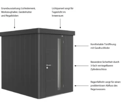 Biohort Gerätehaus Neo 2A, ca. B180/H222/T236 cm