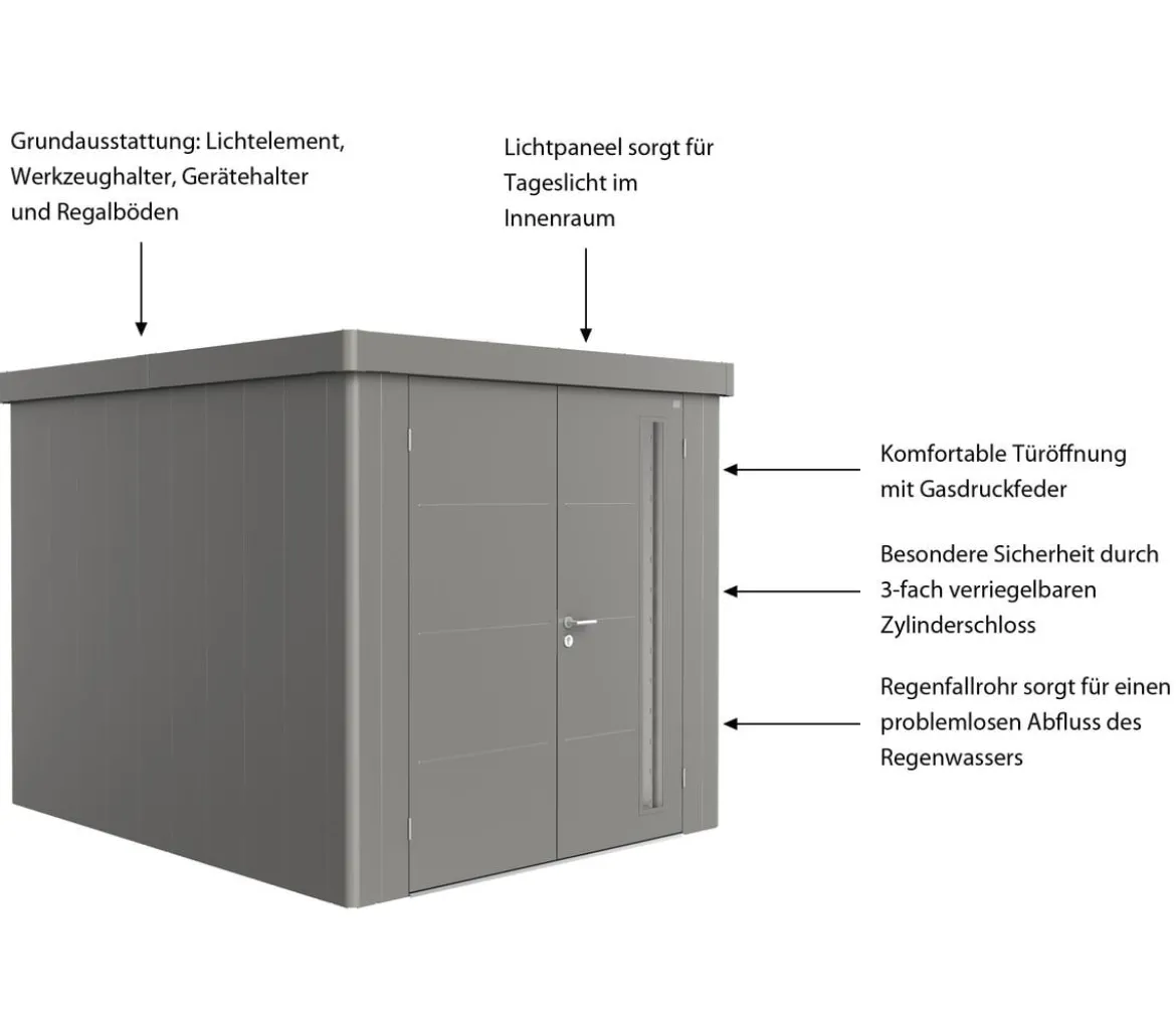 Biohort Gerätehaus Neo 3B, ca. B236/H222/T292 cm