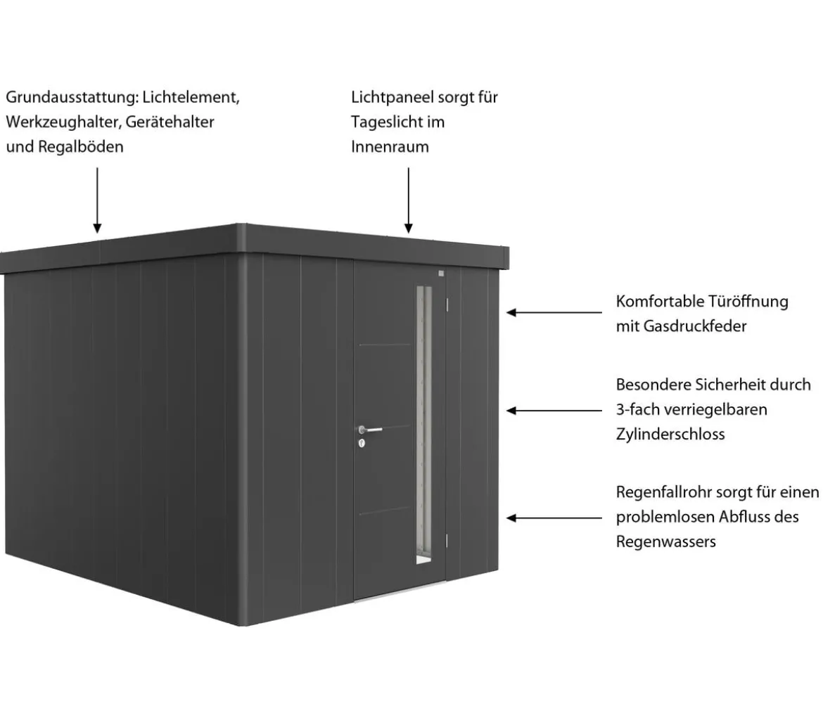 Biohort Gerätehaus Neo 3B, ca. B236/H222/T292 cm