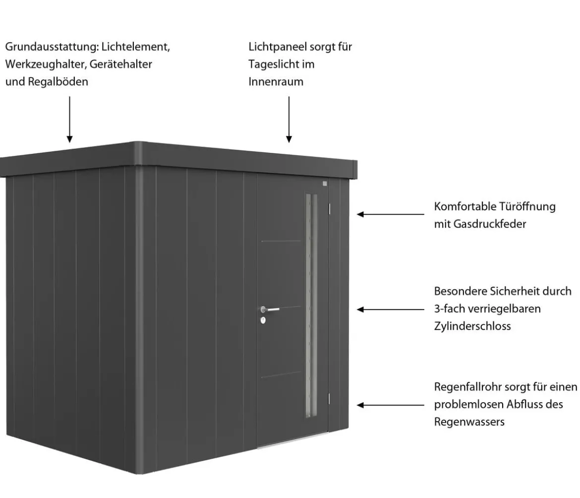 Biohort Gerätehaus Neo 1B, ca. B236/H222/T180 cm