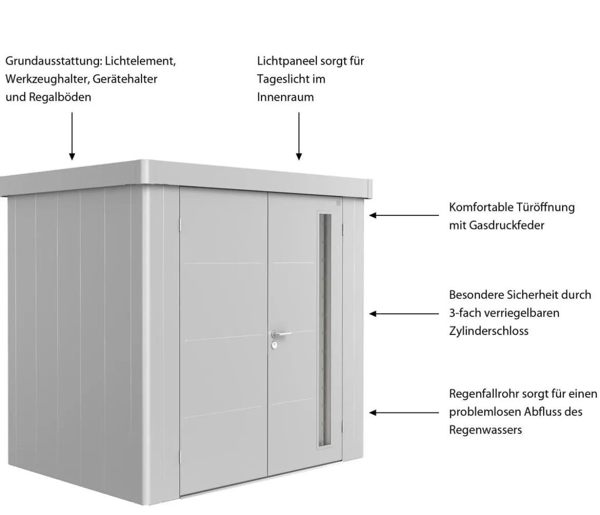 Biohort Gerätehaus Neo 1B, ca. B236/H222/T180 cm