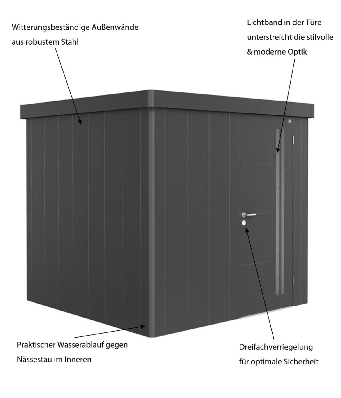 Biohort Gerätehaus Neo 2B, ca. B236/H222/T236 cm