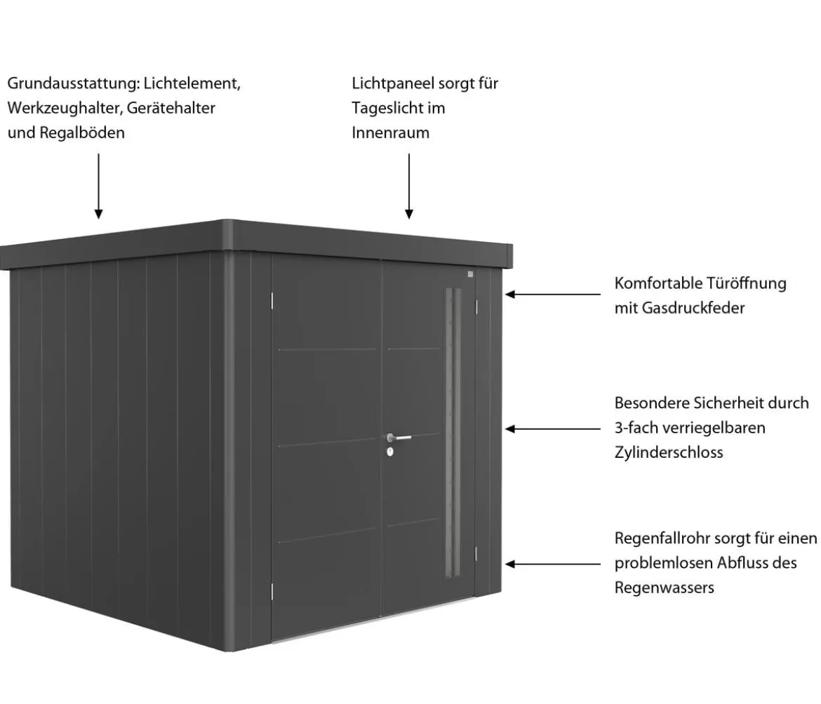 Biohort Gerätehaus Neo 2B, ca. B236/H222/T236 cm