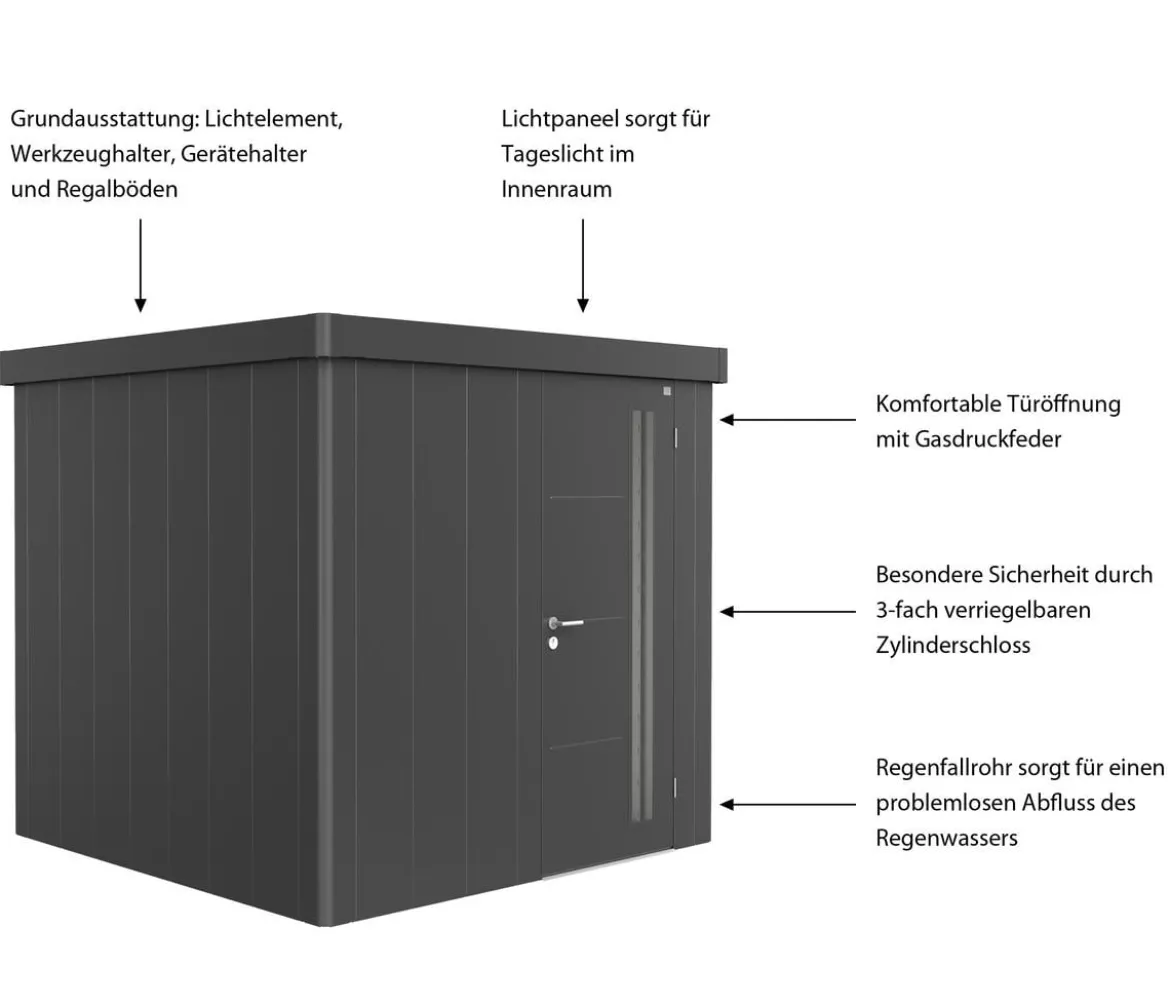 Biohort Gerätehaus Neo 2B, ca. B236/H222/T236 cm